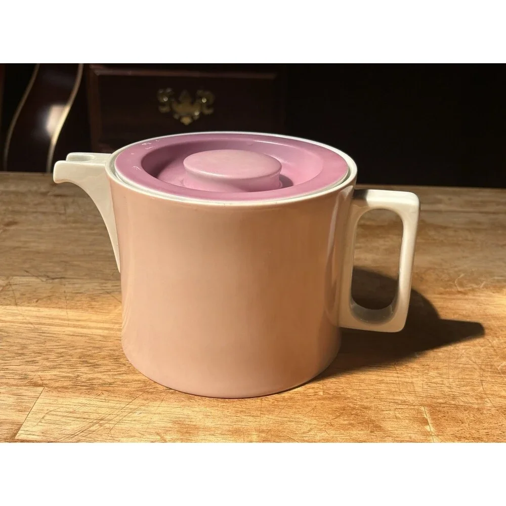 Vintage Block Chromatics Pink Porcelain Teapot w/Lid Arzberg Germany MCM